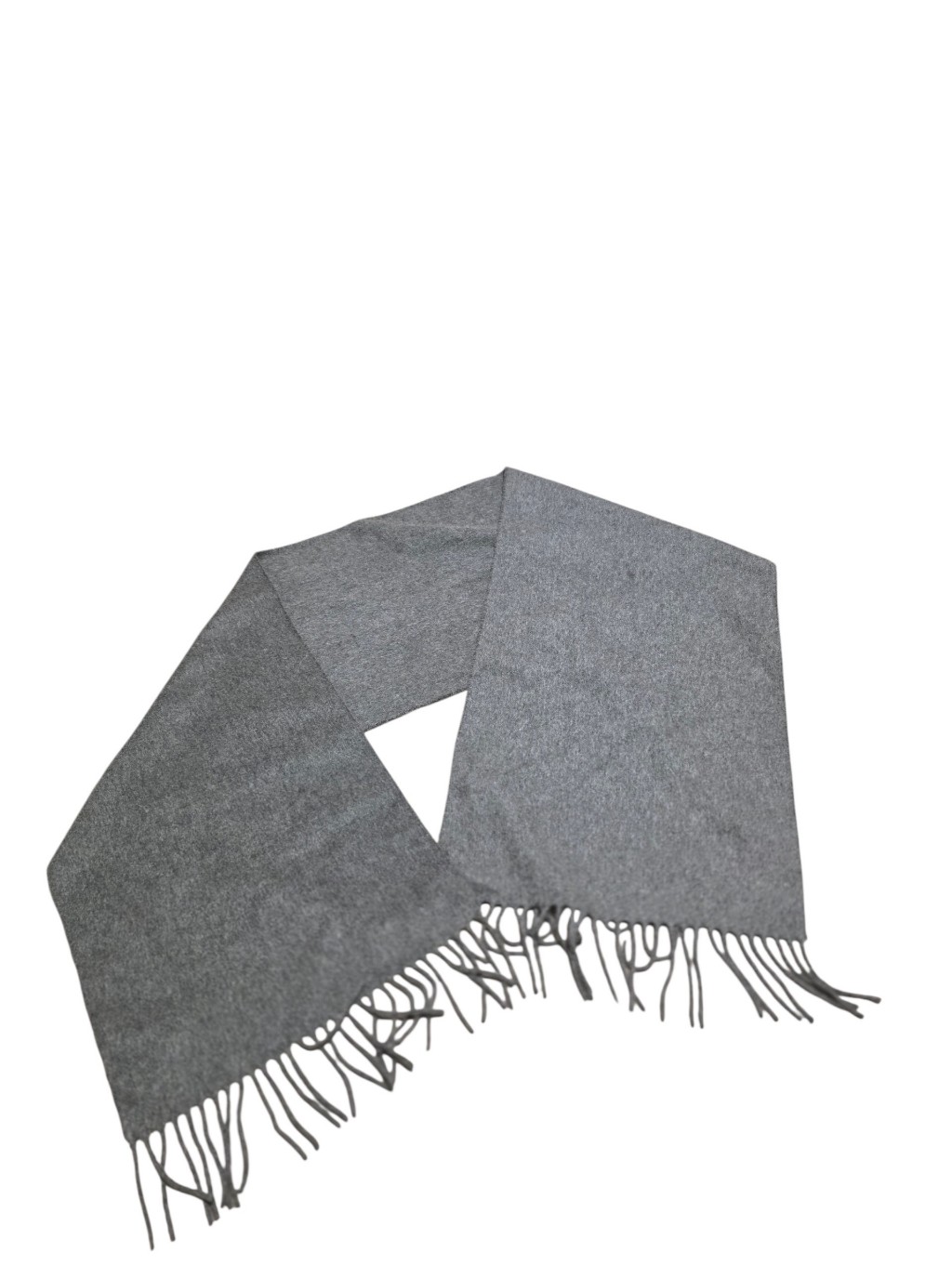 Neiman Marcus 100% Cashmere Tassled Scarf Gray Classic Quiet Luxury Os Euc — image 4 of 4